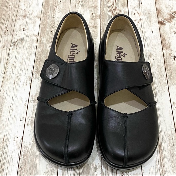 ALEGRIA “Kaitlyn” Black Leather Mary Jane Shoes Size 37 - Picture 4 of 16